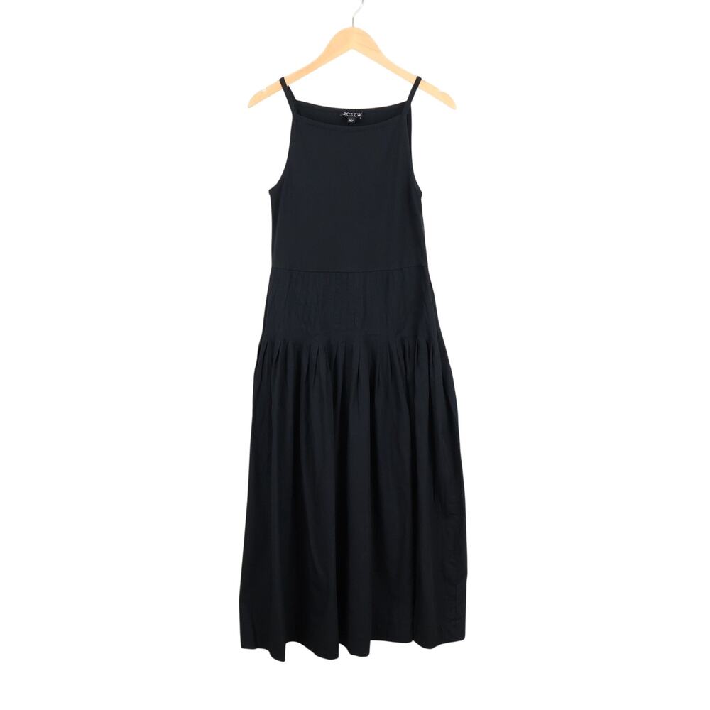 J.Crew Pintuck Mixy Midi Dress Black Size Medium NWOT - Picture 2 of 8